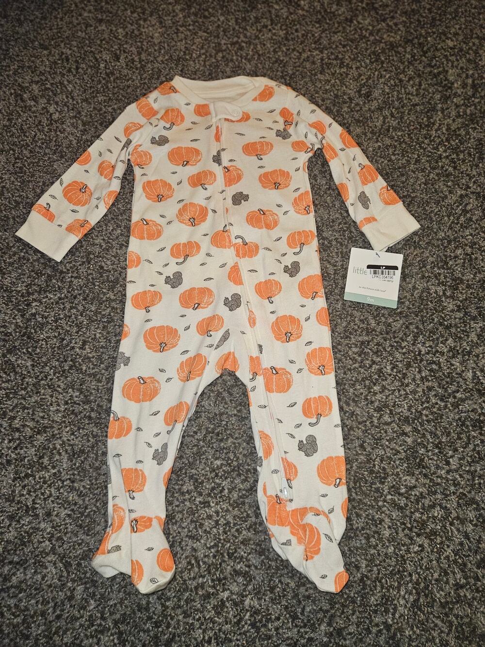 Baby Organic Cotton Sleep & Play Pajamas in Harvest Pumpkins 9 Months